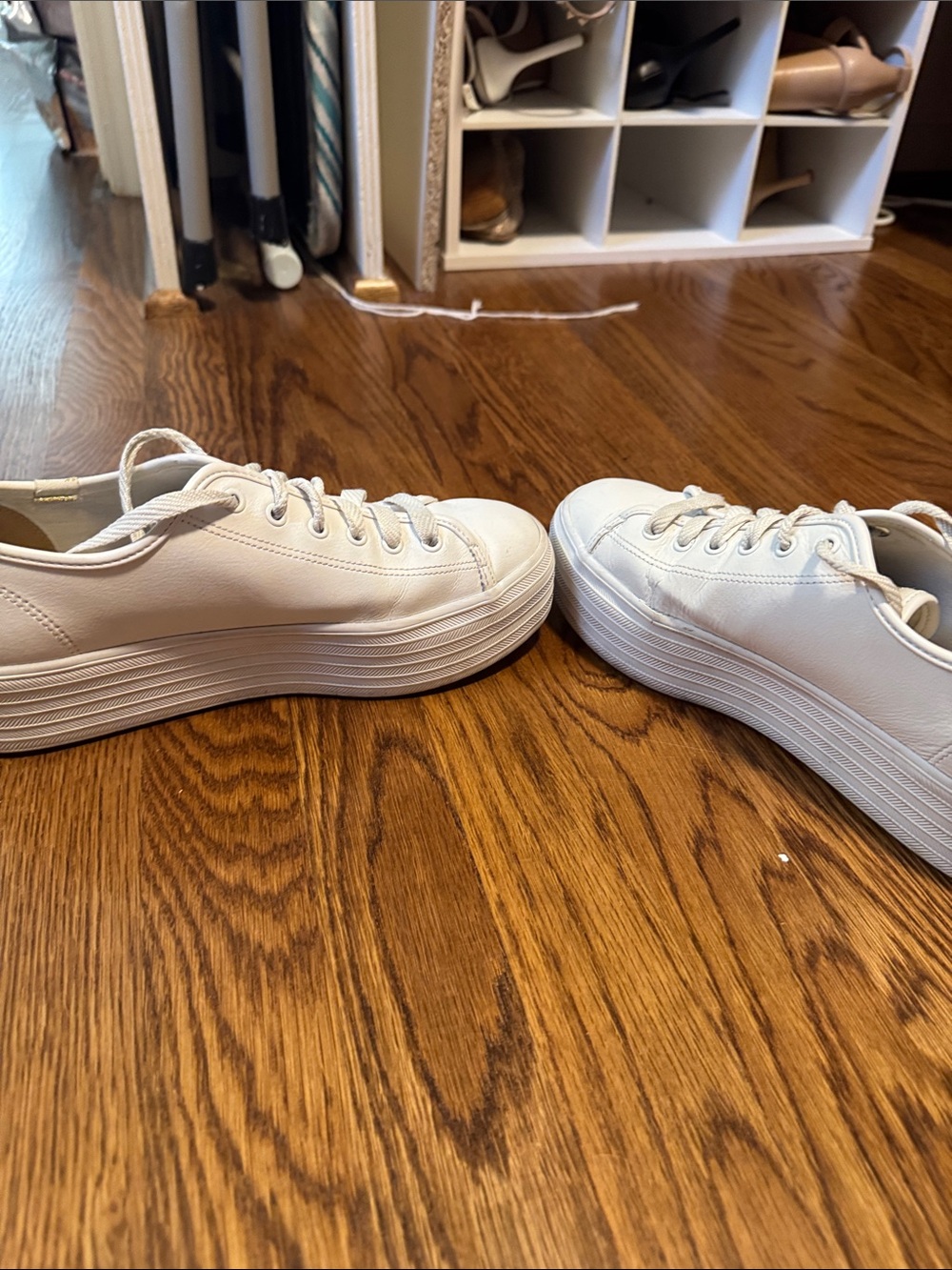 Keds White Leather Platform Sneakers - Picture 5 of 8